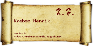 Krebsz Henrik névjegykártya